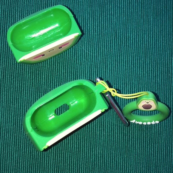 🥑NEW Dabney Lee Silicone Soft Portable Apple AirPod Earbuds Avocado Case🥑 - Picture 3 of 3